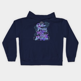 Outer Peace Comes From Inner Strength Buddha Yoga Zen Kids Hoodie